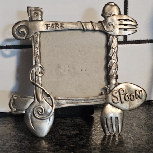 Pier 1 Other - Pier 1 Imports Vintage Pewter‎ Picture Photo Frame Kitchen Maximalist Bold 3x3